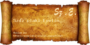 Széplaki Evelin névjegykártya